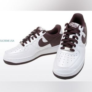 Maroon and White Metallic Quilted Nike Air Force One Sneaker